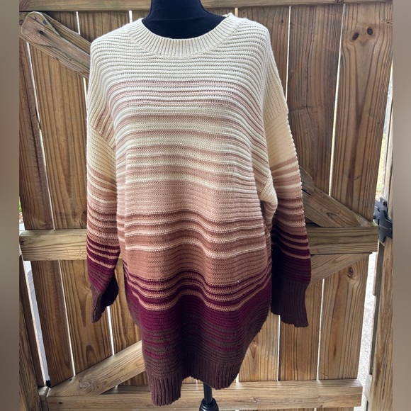 Gigio USA Sweaters - GiGiO USA Long Sleeve Oversized Color Gradient Sweater Size L
